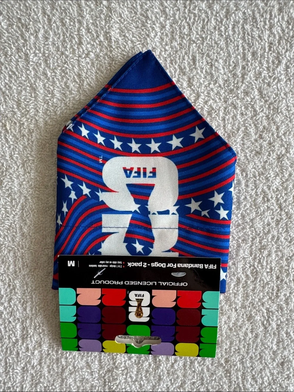 FIFA World Cup 2026 Dog Reversible Slide on Collar Bandana 2 Pack